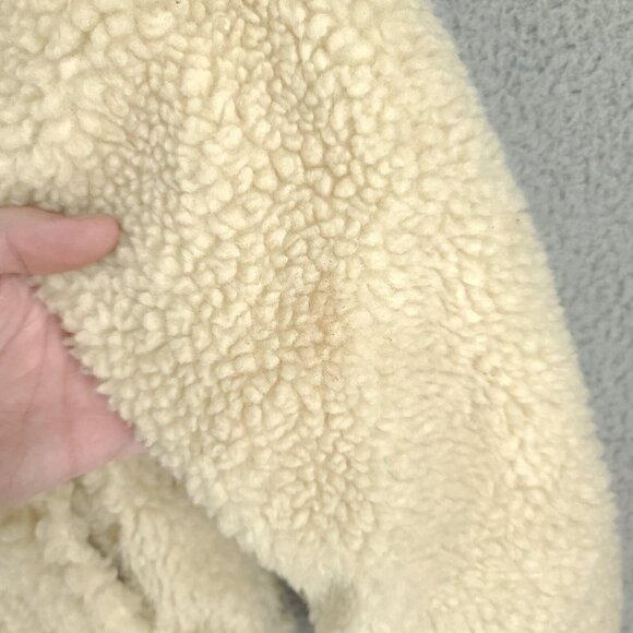 Levis Jacket Womens Xs Sherpa Snap Up Cream White Pockets - Picture 7 of 11